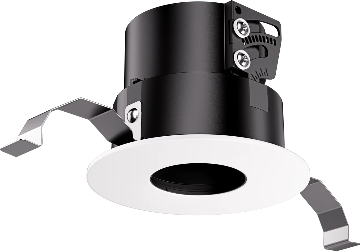 Round Pinhole, flanged, white