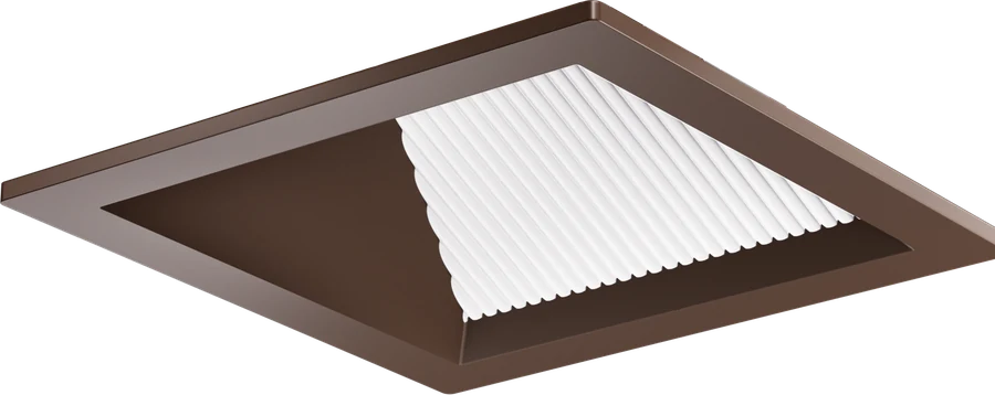 Square Wall wash, flanged, bronze